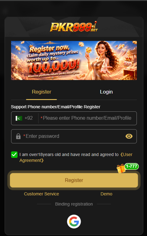 pkr999 game register